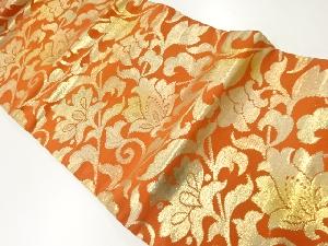 アンティーク　草花模様織り出し名古屋帯（着用可）